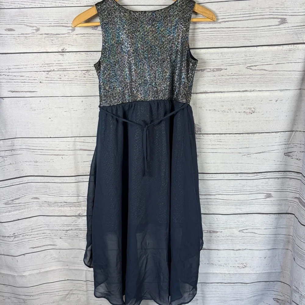 Emily Rose Kids Dress Glittering Multicolor Navy Size 12